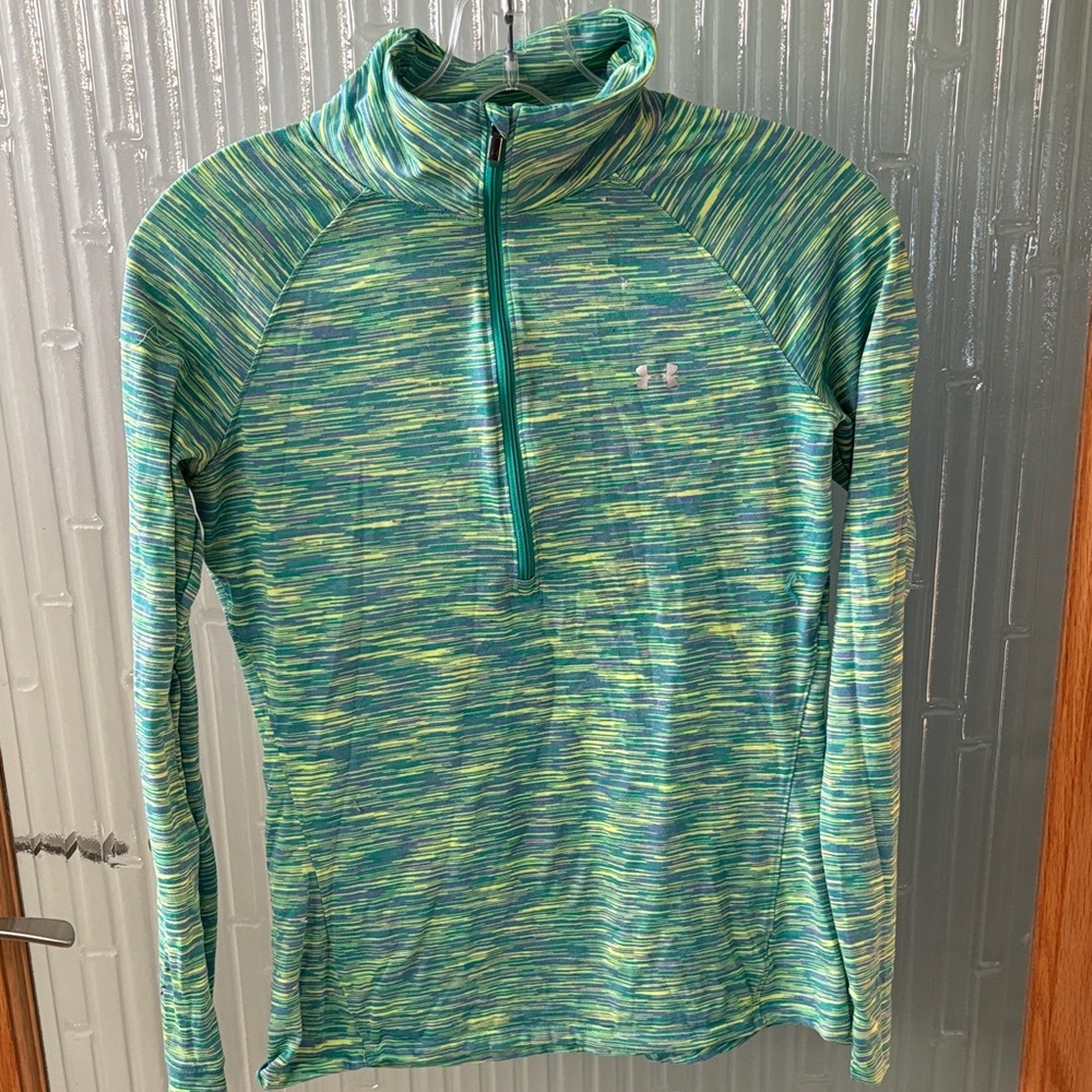 Under Armour Grren and Yellow Half-Zip Pullover